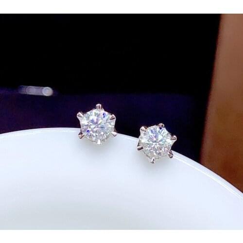 CoLife Jewelry 100% D Color Moissanite Stud Earring for Party 5mm 0.5ct Moissanite Silver Earrings 925 Silver Moissanite Jewelry