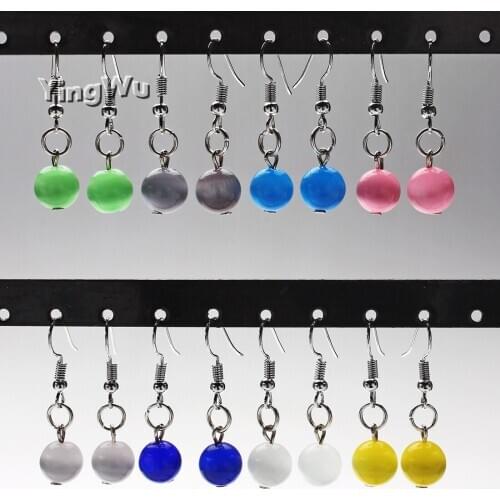 Yingwu Fashion Cat Eye Earrings for Women Accessories Crystal Jewelry Hot Lovely pendientes mujer moda 24pairs Lot