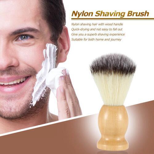 1 Pc Nature Wooden Handle Soft Mens Shaving brush Pure Big Nylon Hair Soft Face Cleaning Makeup Facial Razor Brush Shave Tools