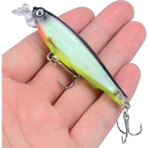 1pcs Floating Laser Hard Minnow Lure 8cm 7.5g Isca Artificial Plastic Bait Wobblers Fishing Tackle Trolling Crankbait Pesca