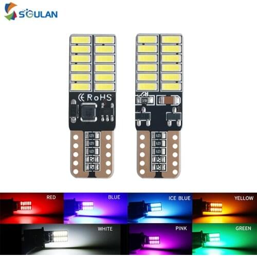 2 pcs Canbus high bright 4014 24smd T10 w5w 194 168 car led bulb reading lamp interior dome light parking side marker lights 12V