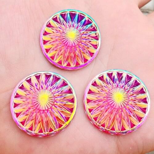 32pcs 30mm Resin Rhinestones For Handmade Jewelry AB Flatback Cabochon -E794