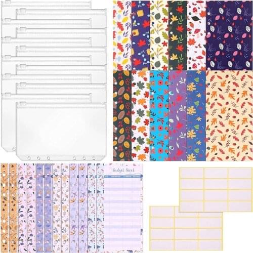 36Pcs of A6 Binder Budget Cash Envelope System Budget Planning Notepad,for School Use and Travel Managers