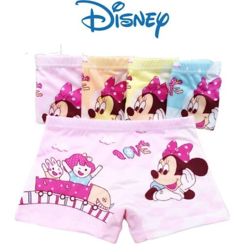 5pcs Disney Minnie Cartoon Short Panties Children Cotton Underwear Pants Boys and Girls Pure Cotton Soft Cute 3-13 Years Old