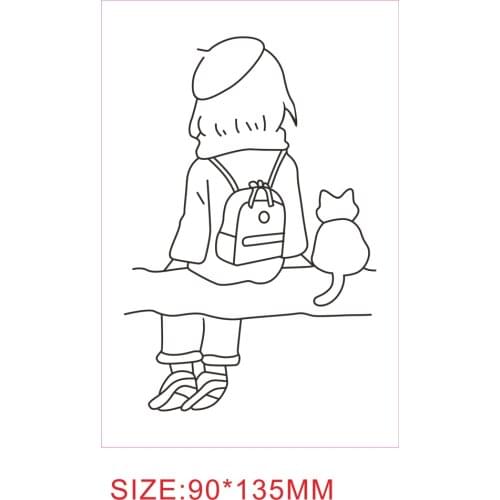 9*13.5 NEW Outing Girl Transparent Clear Stamps/Seal For DIY Scrapbooking Sweet Rubber Stamp Sentiment Photo Album Card Making