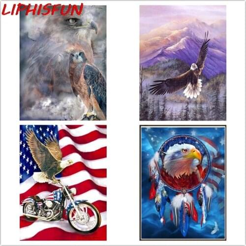 Diamond Painting Full Square Animals Diamond Embroidery Cross Stitch Eagle Flag Rhinestone Picture Resin Drill Modern Home Decor