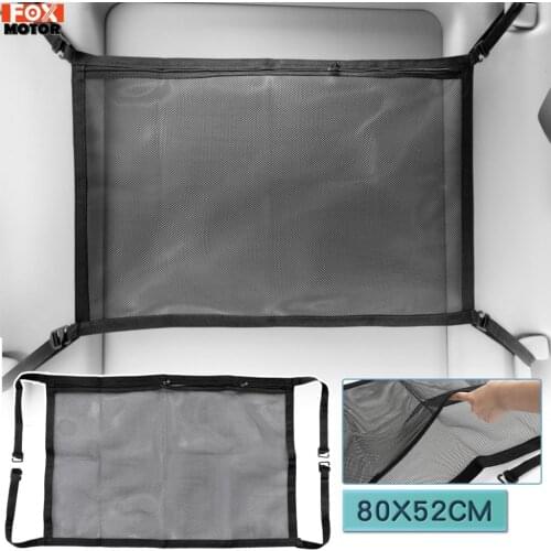 Car Portable Ceiling Storage Net Stowing Tidying Roof Interior Pocket Mesh Cargo Bag Pouch Luggage Hammock For Jeep Wrangler