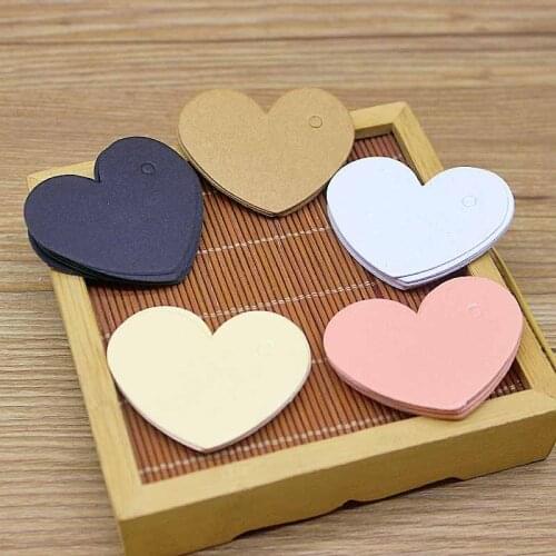 Garment Tag 4.7x3cm 100pcs Price Label Heart Shape labels white/Kraft Paper Card Wedding Favour Gift Tag DIY Tag Party Label