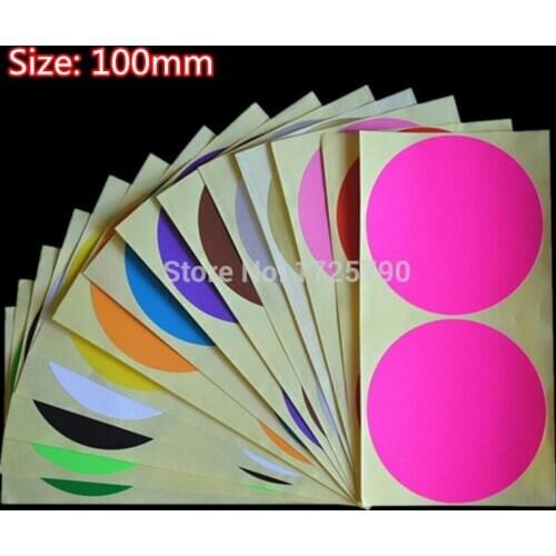2pcs/lot 100mm 10cm Colorful Round Dot sticker labels Color Stickers Circles Paper Label for Packing Tags