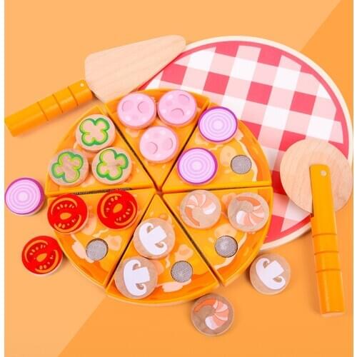 Children Educational Early Education Wooden Pretend Play Toy Simulation Kitchen Toy Learn To Make Six Different Flavors Of Pizza