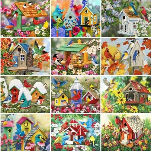 Evershine Animal Diamond Painting Full Square Round 5D DIY Diamond Embroidery Bird And Flower Cross Stitch Mosaic Art Home Decor