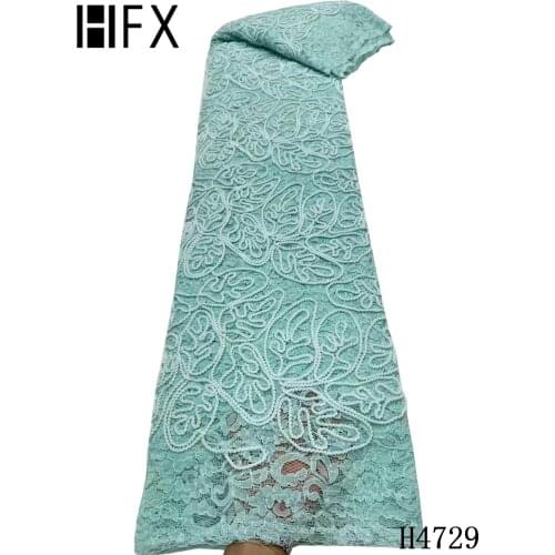 HFX 2021 New Arrival Wedding Dress Lace African Guipure Lace Fabric With Rope decoration For Nigerian cord lace fabric H4729