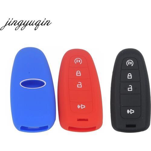 Jingyuqin 30pcs Smart Remote Key Case 4 Button Silicone Cover fit for For Taurus LINCOLN MKS MKZ MKX MKT Hollowed