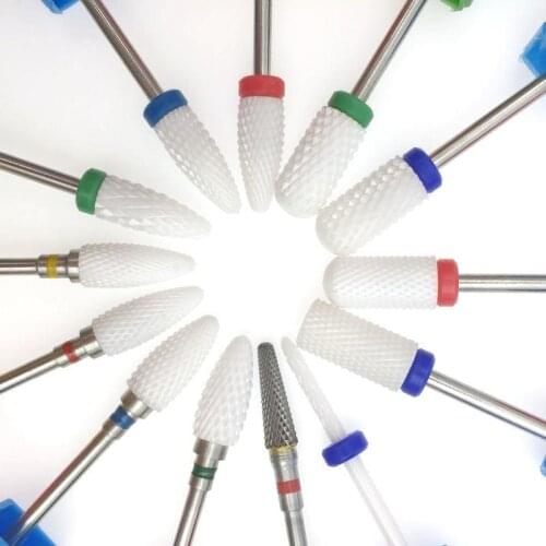 13 Type Ceramic Nail Drill Bits Manicure Machine Accessories Rotary Electric Nail Files Manicure Cutter Nail Art Tools