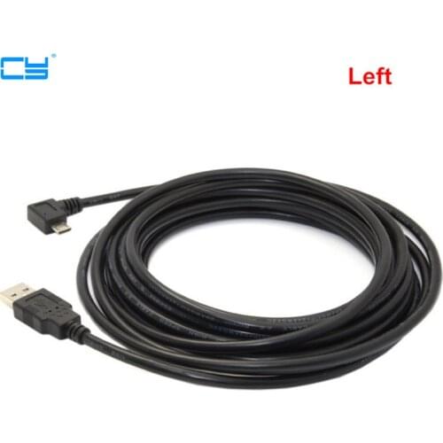 Left Angled 90 Degree Micro USB Male to USB 2.0 USB2.0 Data Charge charger Cable 1m 1.5m 3m 5m 3FT 5FT for Cell Phone & Tablet