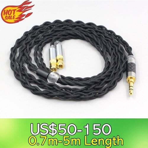 LN007453 Pure 99% Silver Inside Headphone Nylon Cable For HiFiMan HE400 HE5 HE6 HE300 HE4 HE500 HE6 Earphone headset