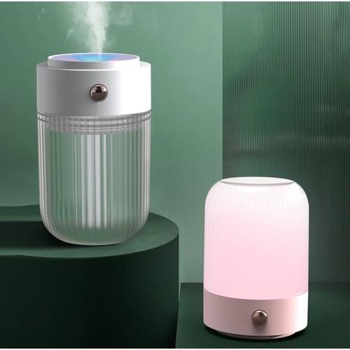 250ml Mini Car Mist Humidifier Diffuser Colorful Night Light Quiet Cool Desktop Mist Discharge Timing Humidifier for Home