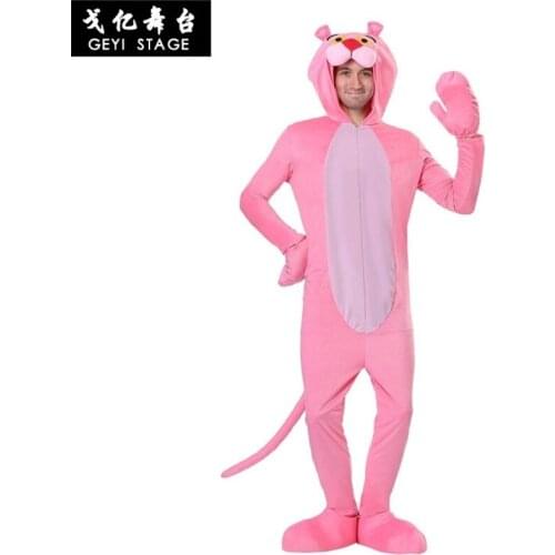 New halloween Kigurumi Pink Leopard Pajamas Women Winter Animal Panther Onesies Cartoon Adult One Piece Cosplay Costumes Hooded