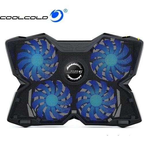 Laptop cooler 2 USB Ports and Four cooling Fan LED Light Mute laptop cooling pad Notebook Stand for 12-17 inch for Laptop