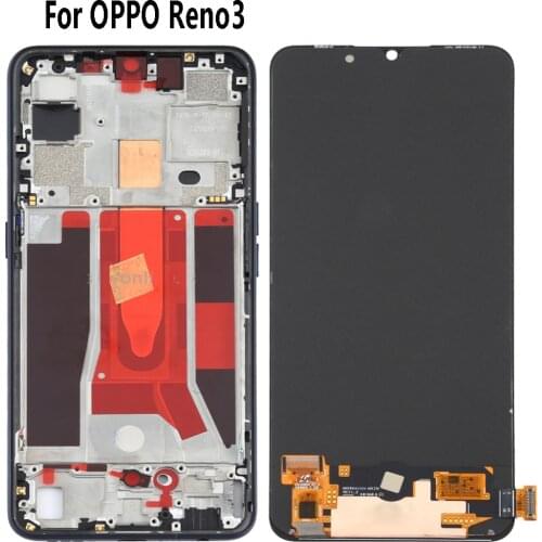 Original AMOLED 6.4" For OPPO Reno3 4G 5G CPH2043 PCHM30 LCD Display Screen Touch Digitizer Replacement