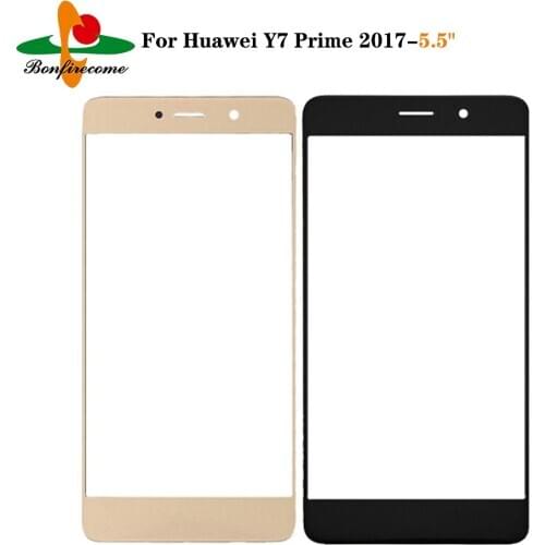 10Pcs\lot outer Screen For Huawei Y7 Prime 2017 TRT-LX2 TRT-LX1 Front Touch screen Panel LCD outer Glass Cover Lens Replacement