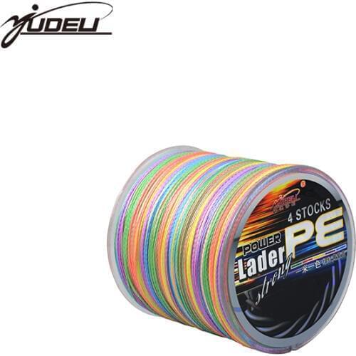YUDELI 300 m 4 stands 6-100LB Choice Power Braided PE Multifilament Fishing Line Wire Rope Multicolor One Meter One Color