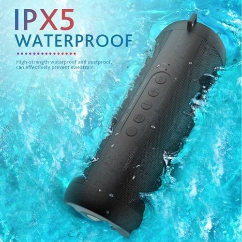 Portable Bluetooth Speaker Outdoor Music Bass Speaker Stereo Loudspeaker Column Support TF Card FM Radio Aux with LED Lights