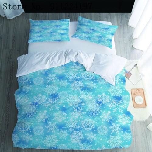 Luxury 3pcs Bedding Set King/Europe/Queen/Custom 3D Duvet Cover Set Quilt/Blanket Cover Set Bedclothes Blue Printing Bed set
