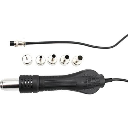 New 8-holes Hot Air Desoldering Gun Handle Soldering FOR 858 8858D 878A 878 Heat Rework Gun Solder Station Repair + 5pcs Nozzles