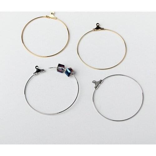 250pcs Earring Hoop Silver gold Plated Beading Hoop Round Earring Hoops 20 mm-40mm