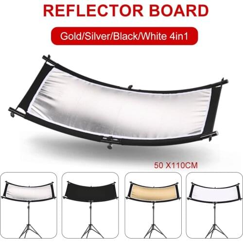 Soonphno U-type 110*55cm 4In1 Silver Black White Gold Reflector Diffuers Collapsible Photography Light Reflective Screen