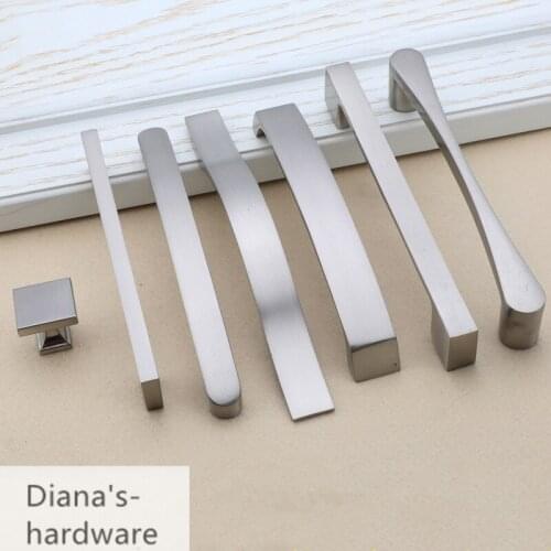 Modern Aluminum Alloy Brushed Cabinet Door Handles Drawer Knobs Kitchen Cupboard Door Pulls Furniture Handle Hardware