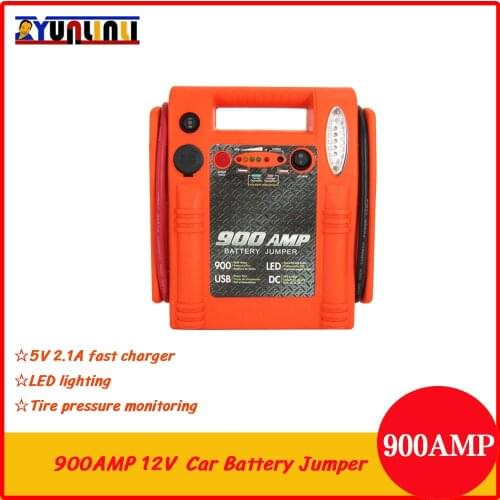 YUNLINLI 12V 300A Portable Car Jump Starter Power Bank Battery Booster With USB Charger Led Light Tire Pressure Monitoring