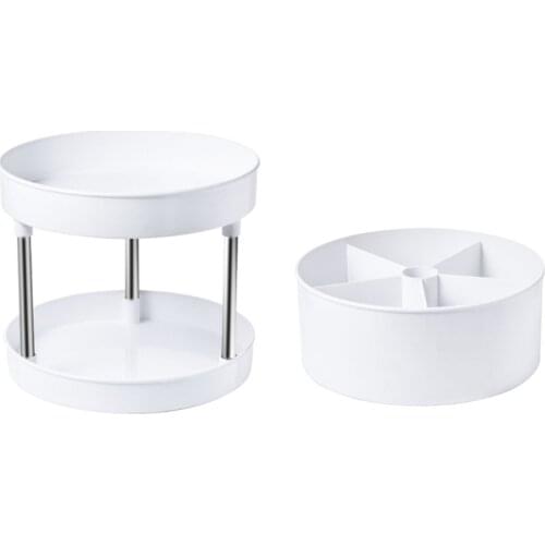 Turntable Cabinet Organizer 1/2 Tier 360 Degree Rotating Spice Rack for Kitchen Countertop Bathroom Pantry Vanity Display Stand