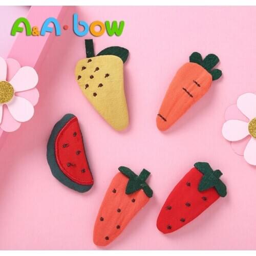 1pcs Cartoon Fruit HairClip For Children Cute Barrette Nylon Sweet Hairpins For Baby Girls Fancy Gifts For Kid Hair Accessories