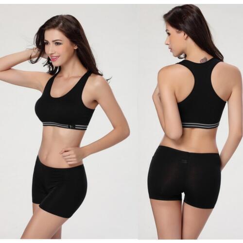 Women Seamless Racerback Padded Cotton Solid Sports Brace Support Bra Top Yoga Fitness Padded Stretch Posture Corrector Belt