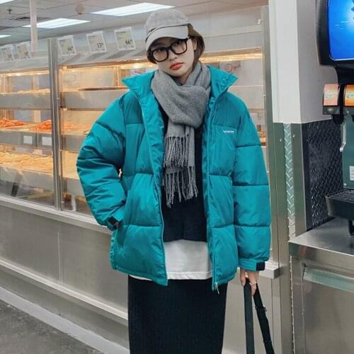 2021 Ladies Cotton Down Jacket Warm Coat Long Sleeve Loose Jacket Coat Winter New Zipper