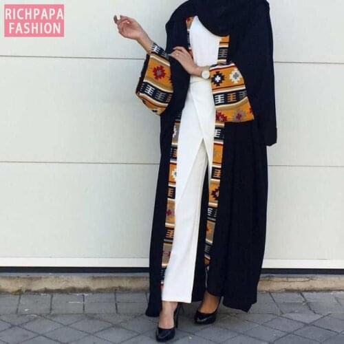 Plus Size Vetement Femme 2019 Spring Abaya Muslim Ukraine Women Long Maxi Patchwork Kimono Cardigan Roupa Feminina Clothing