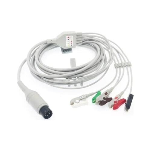 10PCS/LOT Compatible New Generic AAMI Patient Monitor ECG Cable 5 Leads Clip AHA for Zoll/Criticare/Edan/BLT/Goldway/Comen