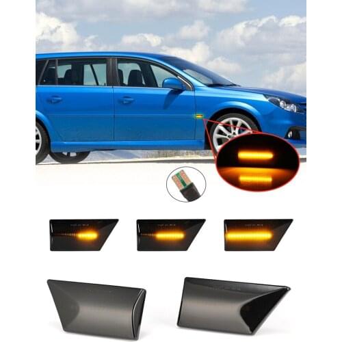 2Pcs Car LED Turn Signal Side Marker Light Blinker For Opel Vectra C Signum 2003-2008 Dynamic Flashing Side Light Car LED Lamp
