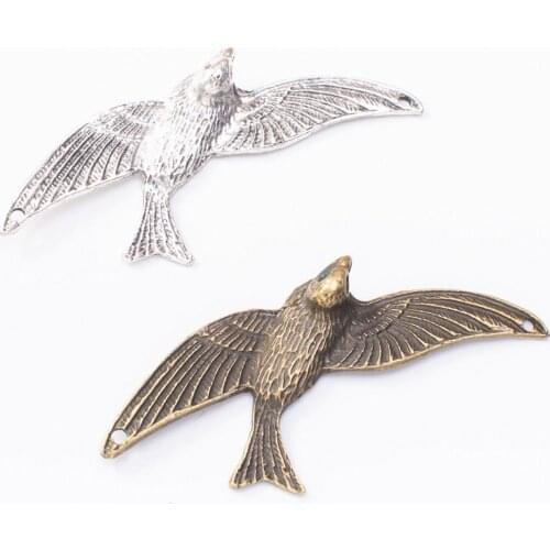20pcs 72*38MM Tibetan silver color swallow charms antique bronze bird swallow pendants for bracelet necklace earring diy jewel
