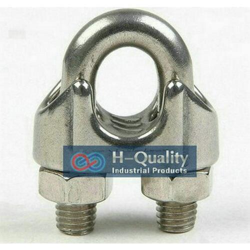 20PCS/LOT Rigging Hardware M8 DIN741 Stainless Steel AISI304 Wire Rope Clamp, Steel Wire Clamp