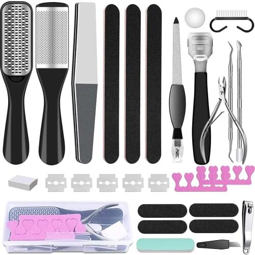 23 in 1 Professional Pedicure Tools Set, Foot Care Pedicure Kit Nail Tools Supplies Set, Foot Dead Skin Remover Callus Remover