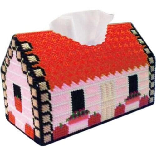 23x11x13cm Living room old house storage tissue box embroidery kit DIY handmade craft set Crocheting knitting needlework supplie