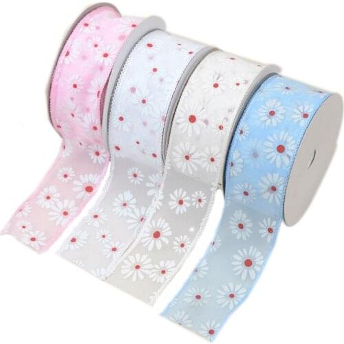 3.8cm*20Yard Sun Flower Strap Floral Embossed Strap Handicraft Gift Decoration DIY Clothing Accessories