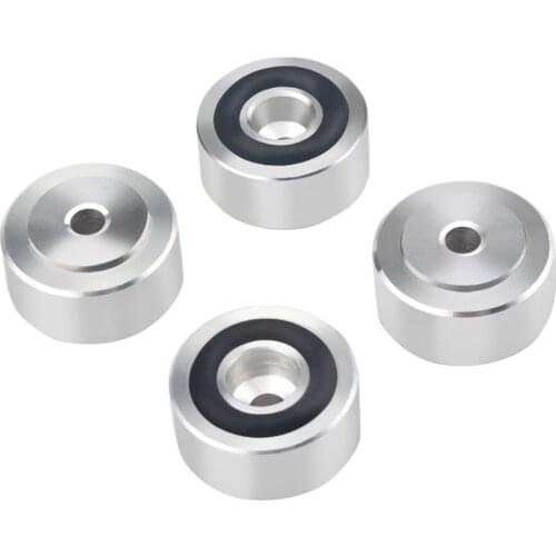 4 Pcs Speaker Anti-Slip Fixing Feet Pad Isolation Absorb Shock Amplifier Base Feet Aluminum Alloy Stand Cover Foot Nail XXUC
