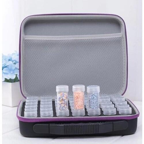 42 Slots PU Leather Diamond Painting Storage Case Diamond Embroidery Storage Box Art Craft Jewelry Beads Rhinestones Organizer