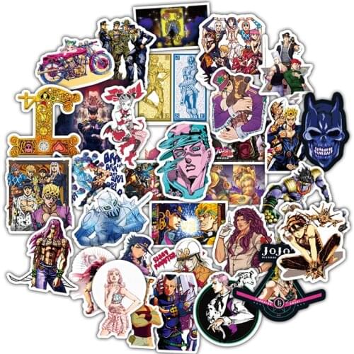 50pcs JoJos Bizzare Adventure Pvc Cartoon AnimeSticker For Luggage Wall Car Laptop Bicycle Motorcycle Notebook Toys Stickers F4