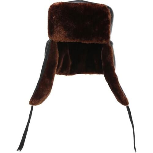 B-8545 Adult Bomber Hat Outdoor Warm Fur Cap Ear Protection Bomber Hats Male Windproof Plus Size Warm Hat