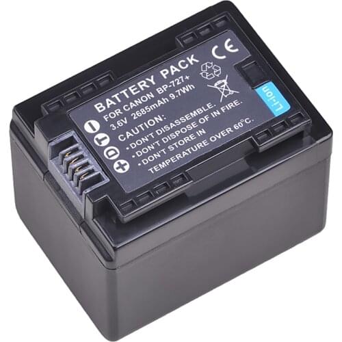 AsperX 1PC BP-727 BP727 BP 727 Battery for Canon VIXIA HF M50 M500 M56 M52 M60 R30 R300 R308 R506 DSLR Camera